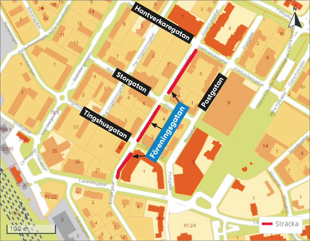 Kartbild över Föreningsgatan