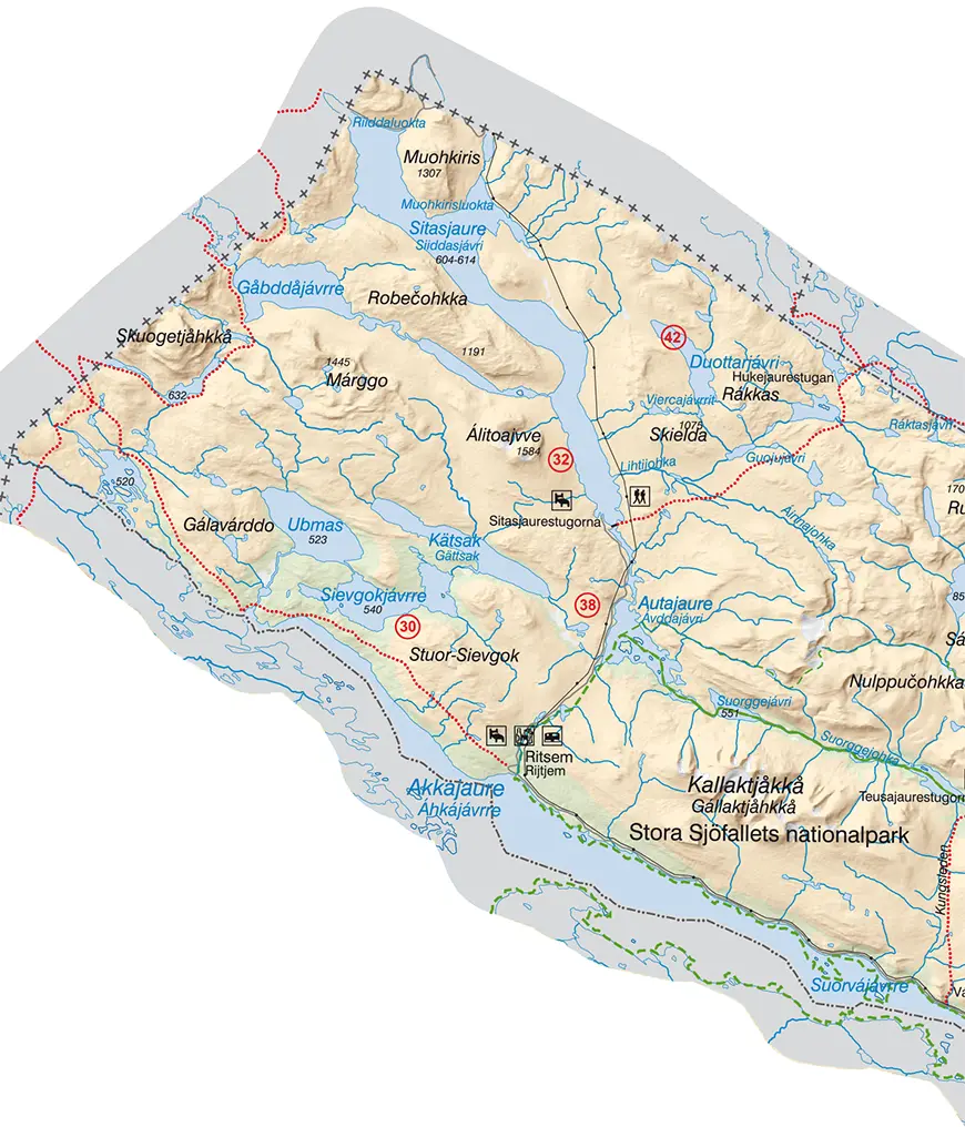 Kartvy över område 1