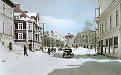 **Gammal bild av Malmbergets centrum.